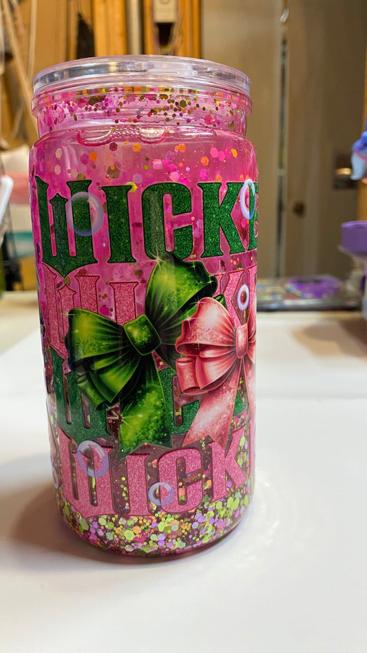 Wicked snow globe tumbler premade available